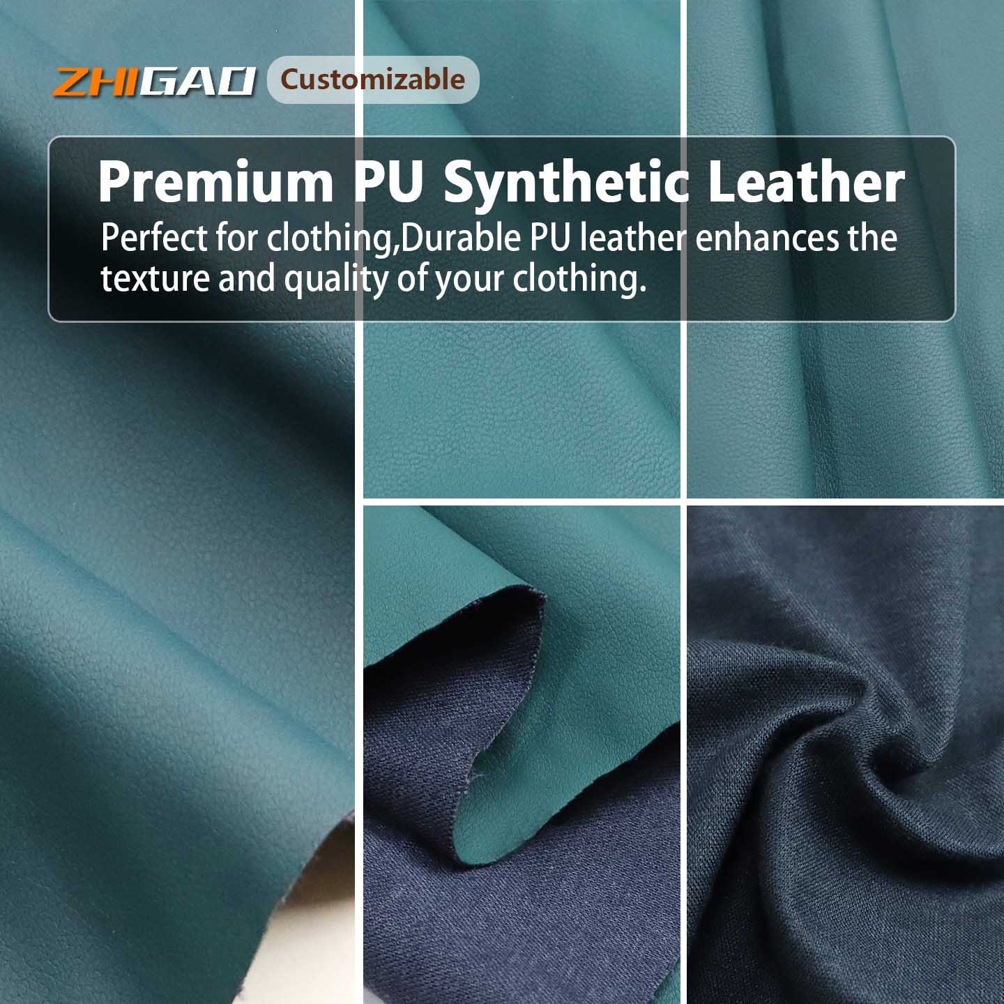 Tissu en cuir PU pour vêtements Tissu en cuir PU pour vêtements