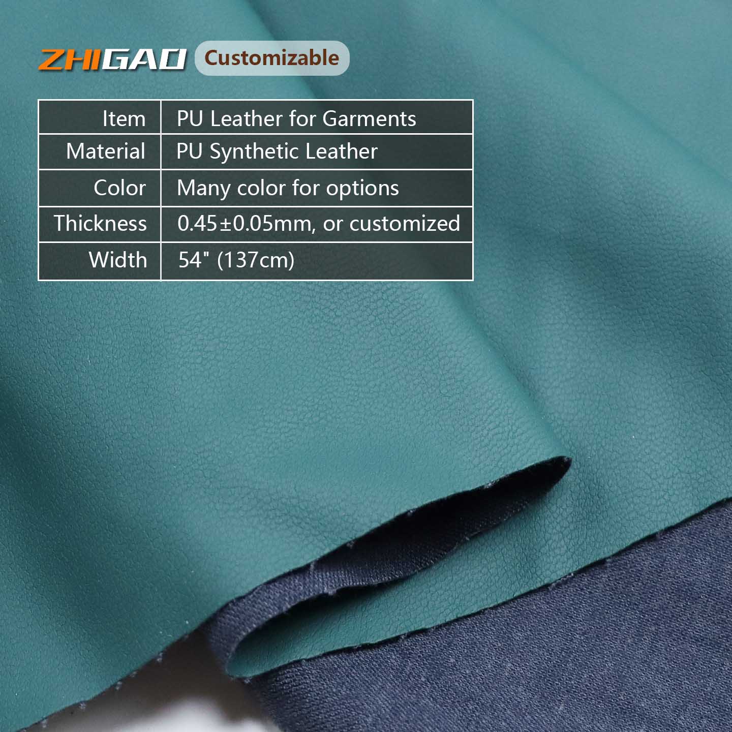 Tissu en cuir PU pour vêtements