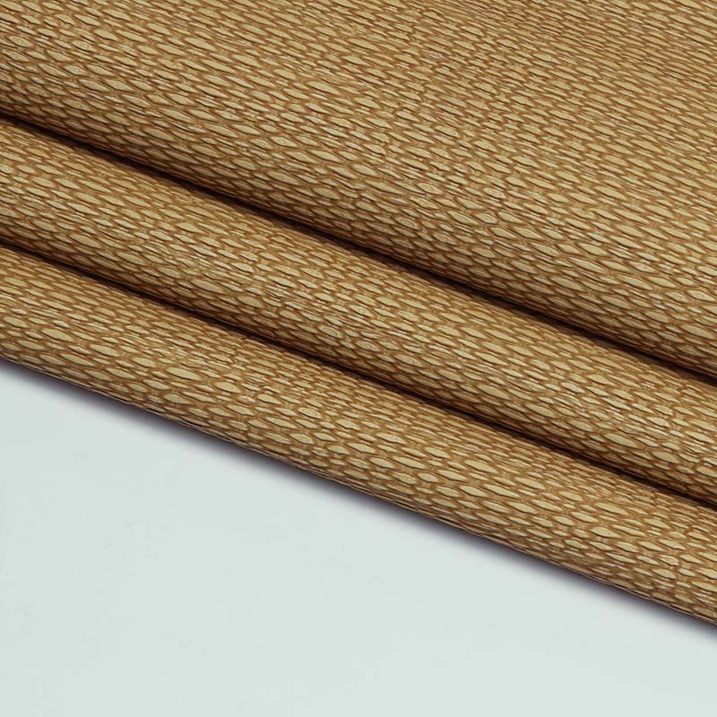 Matériau de décoration de tapisserie d'ameublement en cuir PVC à motif de tapis de paille Matériau de décoration de tapisserie d'ameublement en cuir PVC à motif de tapis de paille