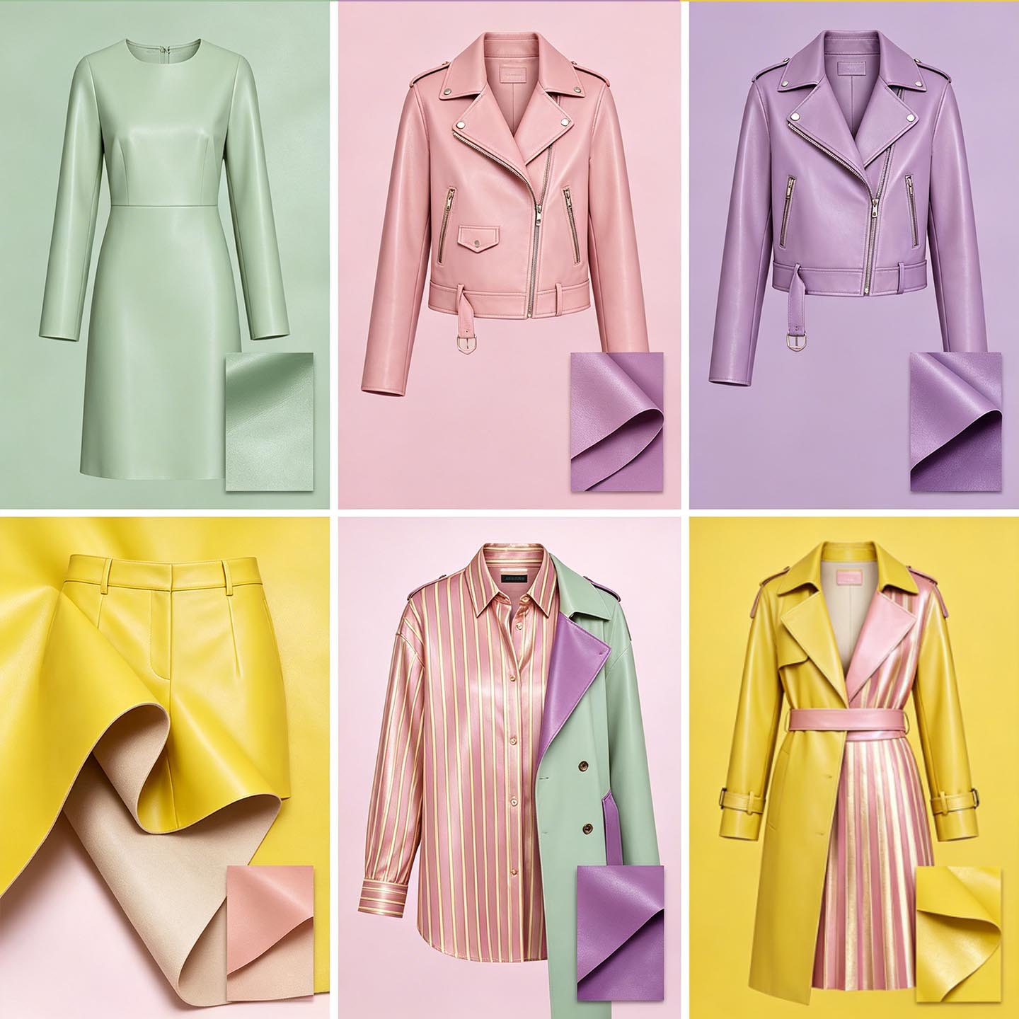 Cuir PU ultra doux aspect peau d'agneau pour vêtements, vêtements modernes ou robe et jupe ajustée.